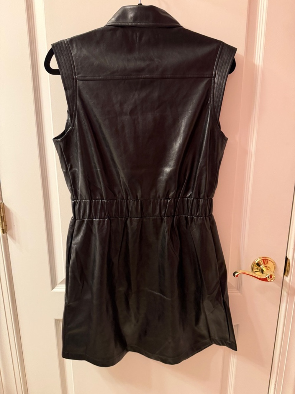 Sleeveless Faux Leather Dress - Black by Eloquii - Picture 5 of 5